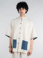 Blue Twin Handspun and Handwoven Kora Shirt