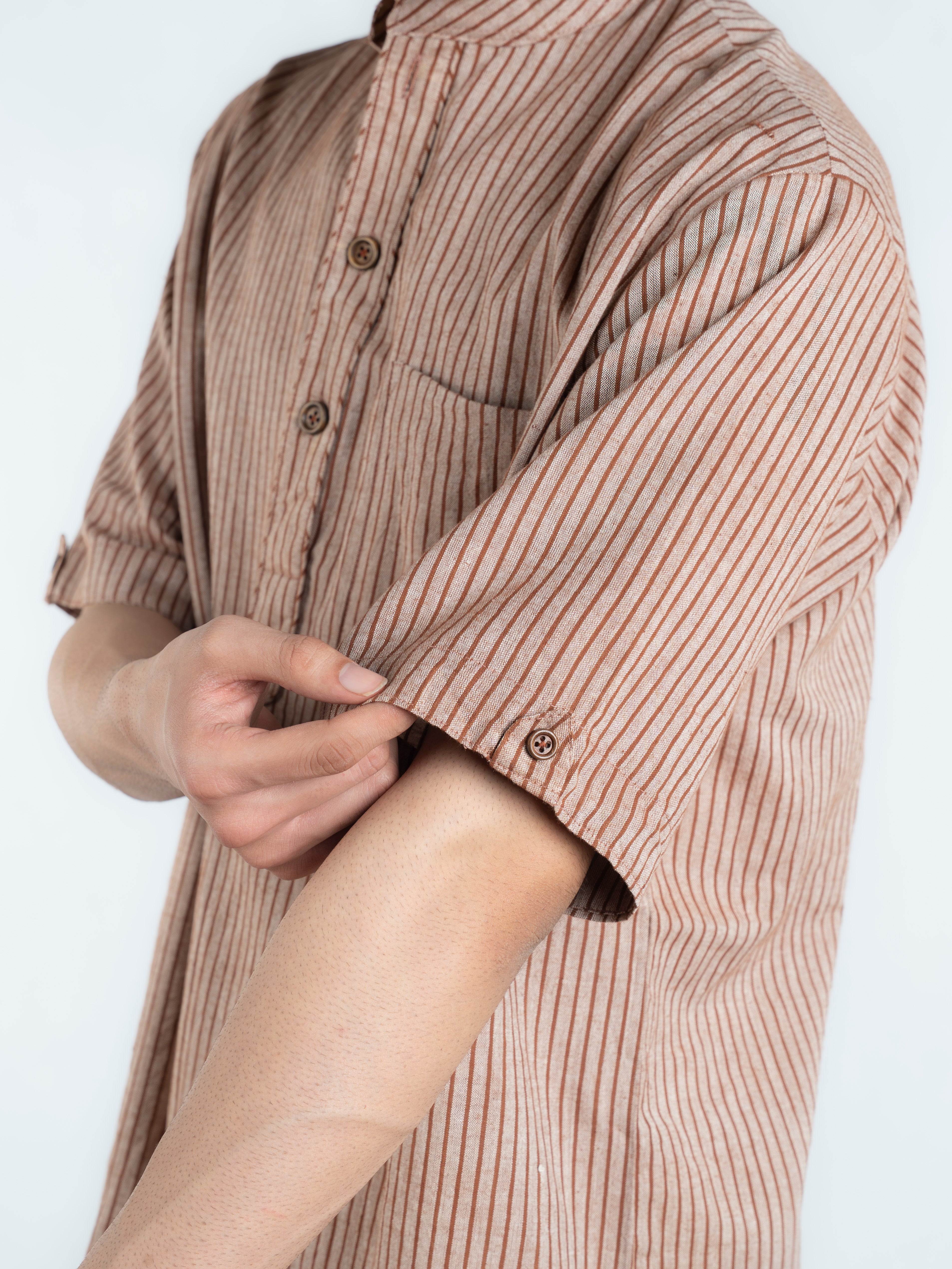 Clay Line Handloom Kurta