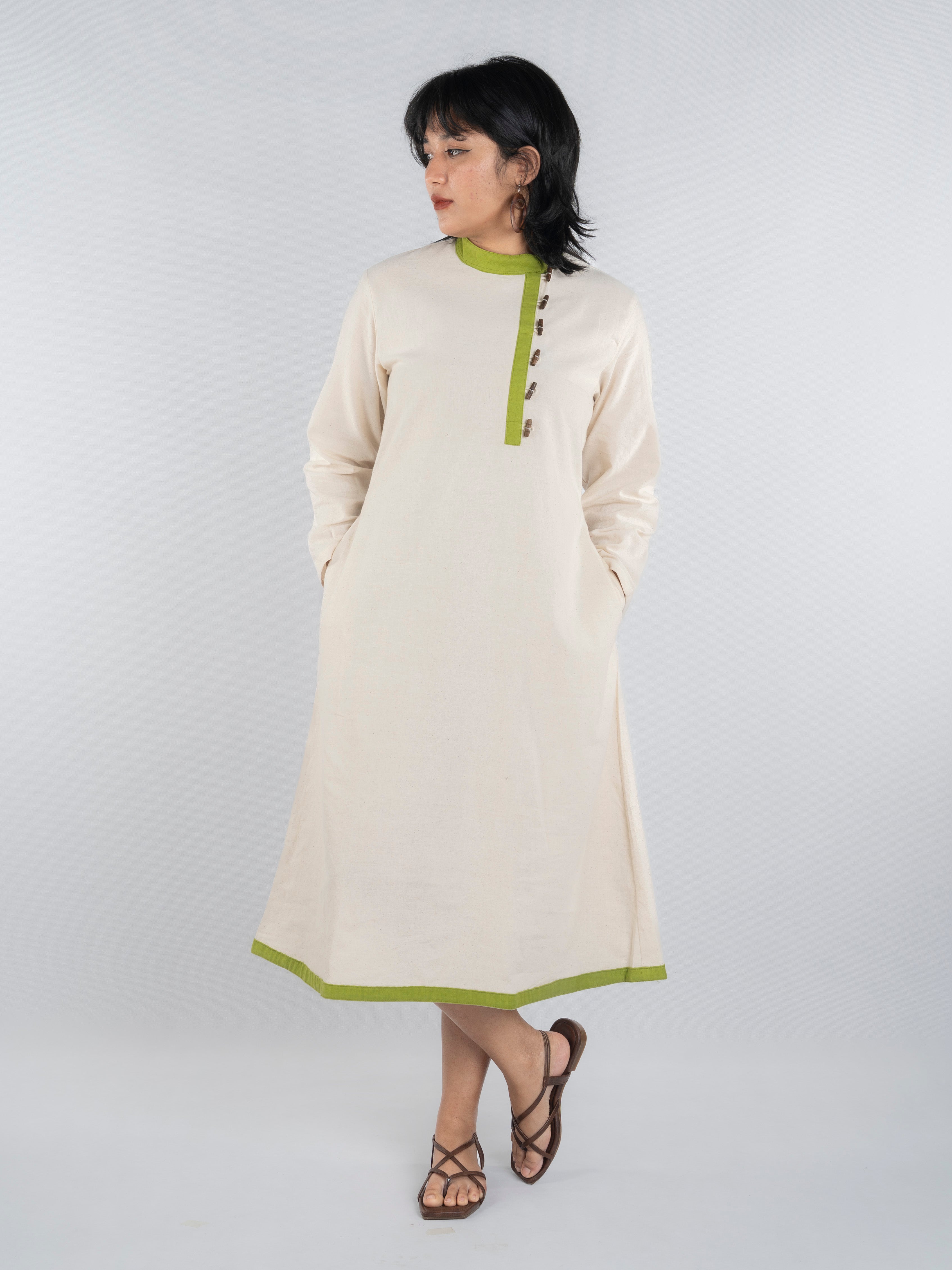 Green Trail Handspun and Handwoven Kora Dress
