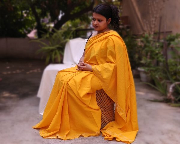 Handloom cotton saree, sari handmade handwoven in India