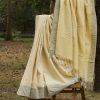 Handloom cotton and silk saree. sari handmade with natural silk and handwoven in India.