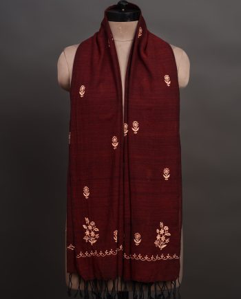 handlooom cotton dupatta chikankari green lucknowi embroidery handmade indian