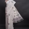 handlooom sari with Lucknowi chikankari embroidery handmade