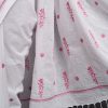 handlooom sari with Lucknowi chikankari embroidery handmade pink