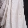 handlooom sari with Lucknowi chikankari embroidery handmade white jaal natural