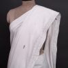 handlooom sari with Lucknowi chikankari embroidery handmade white jaal natural