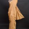 handlooom sari with Lucknowi chikankari embroidery handmade yellow saree